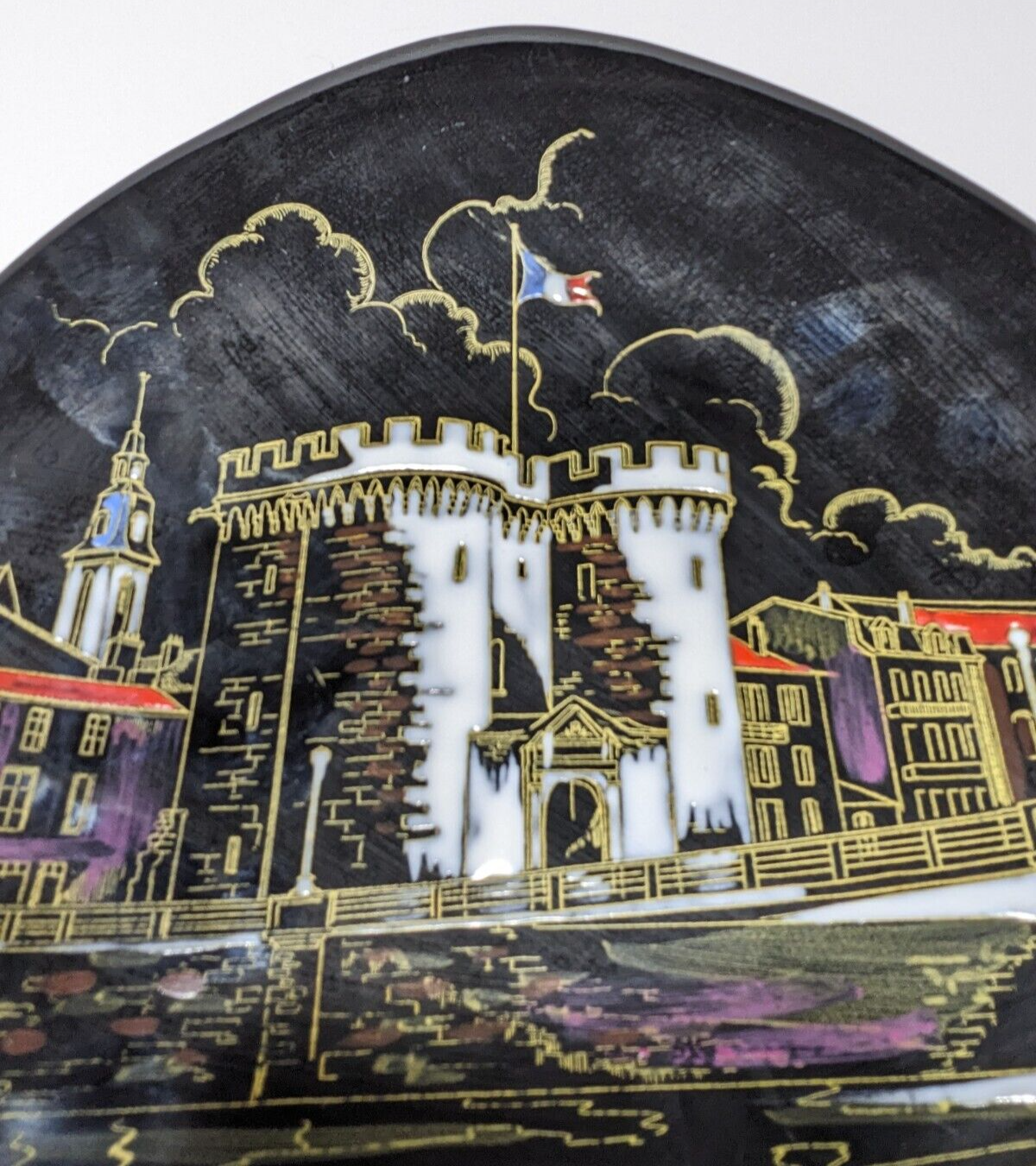 Longwy Verdun Porte Chaussee Hand-Painted French Ceramic Plate #35221