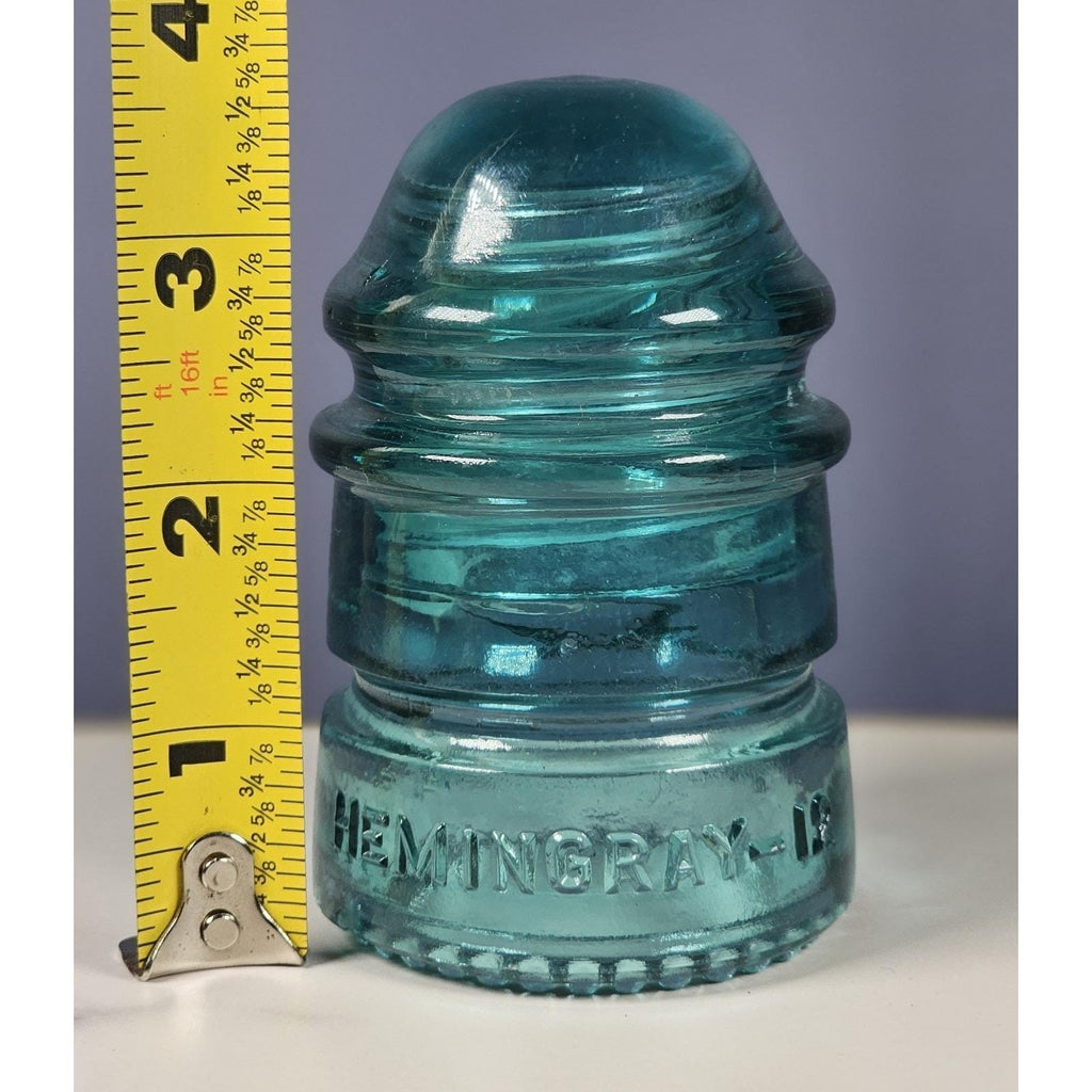 Vintage Hemingray No 12 Glass Insulator Aqua Utility Glass