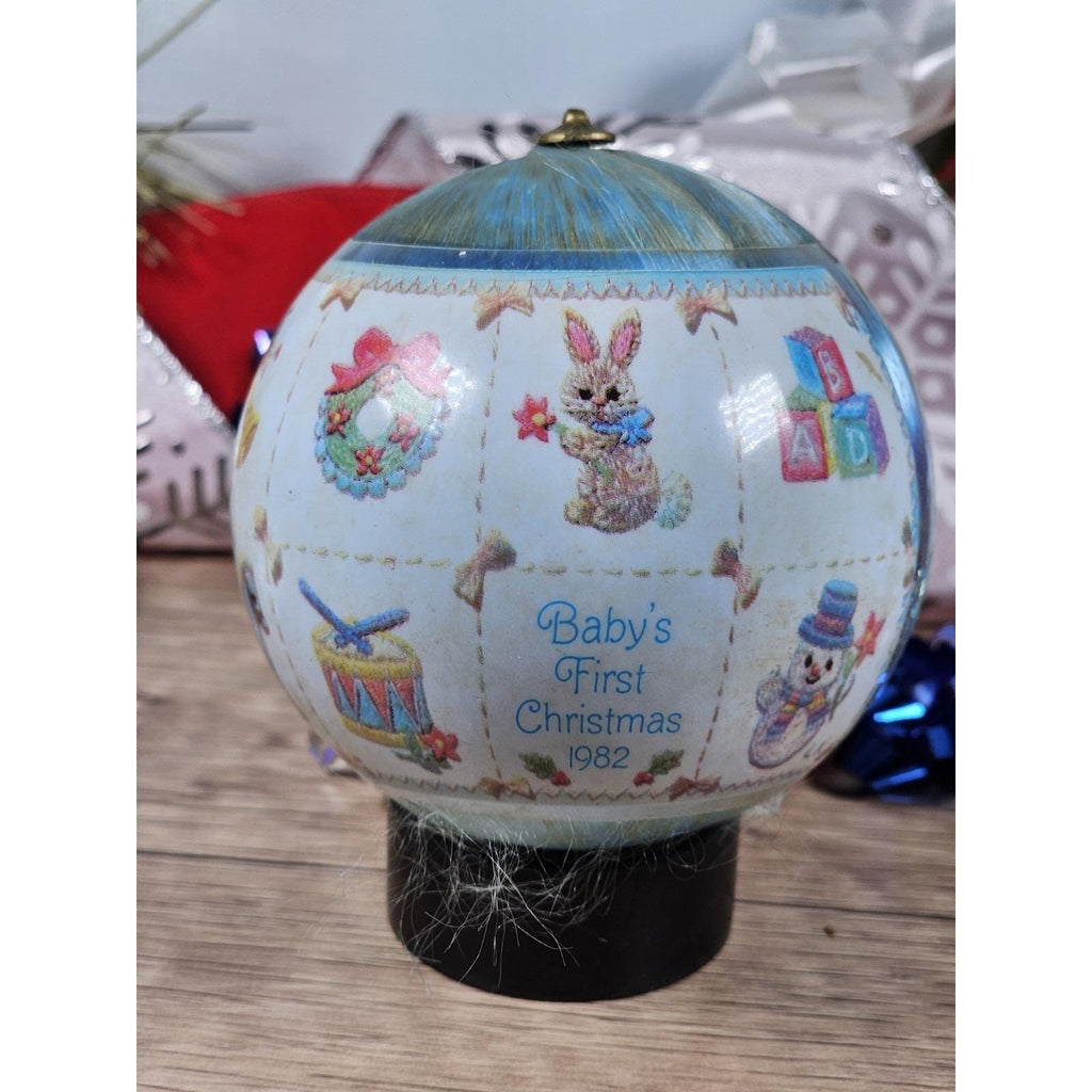 Hallmark 1982  Satin Christmas Ornaments Set of 3 Vintage