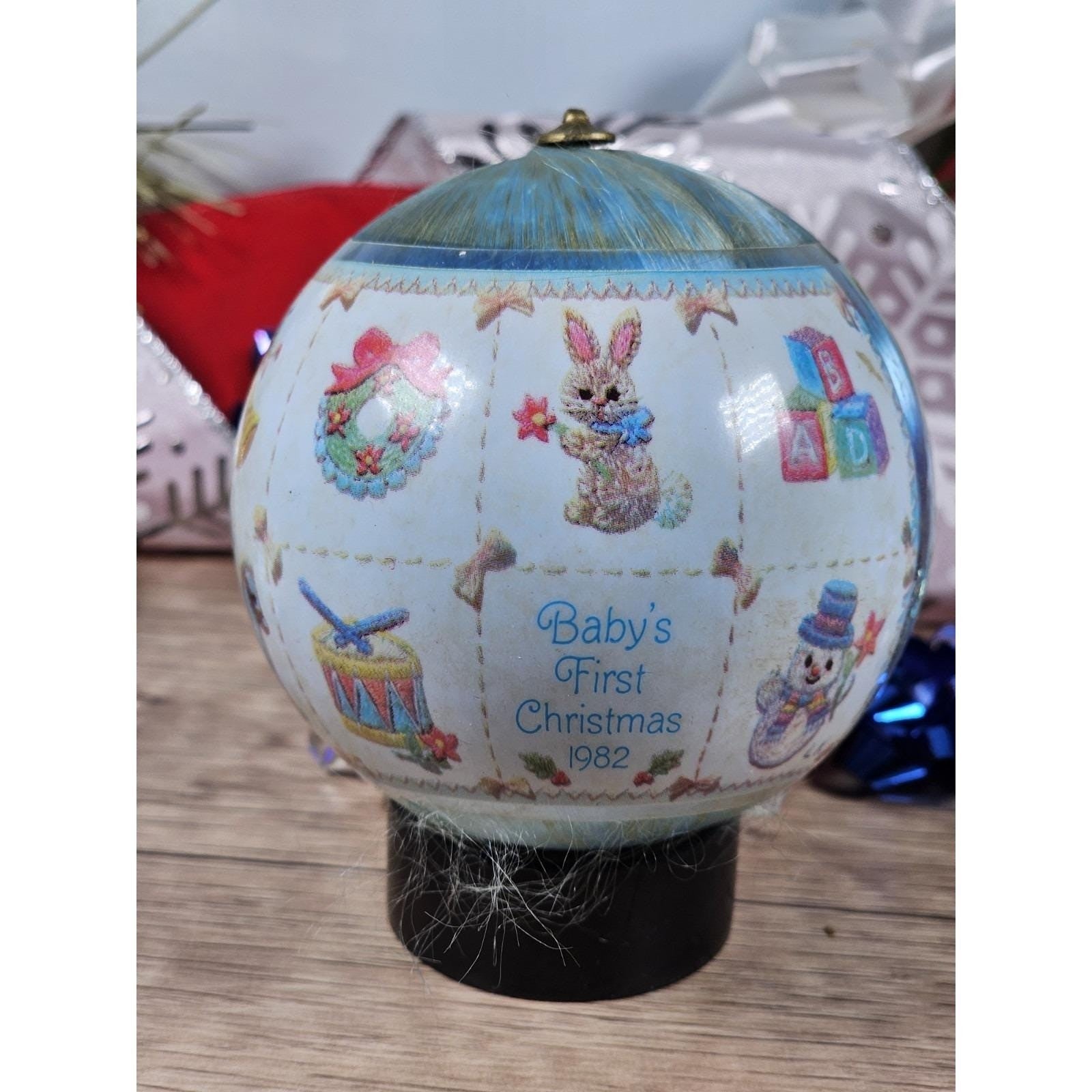 Hallmark 1982  Satin Christmas Ornaments Set of 3 Vintage