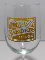 Sanders Ridge Stemmed Wine Glass 9" Clear With Gold Logo