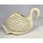 Vintage Porcelain Swan Figurine Small Vase 5.5 Inch