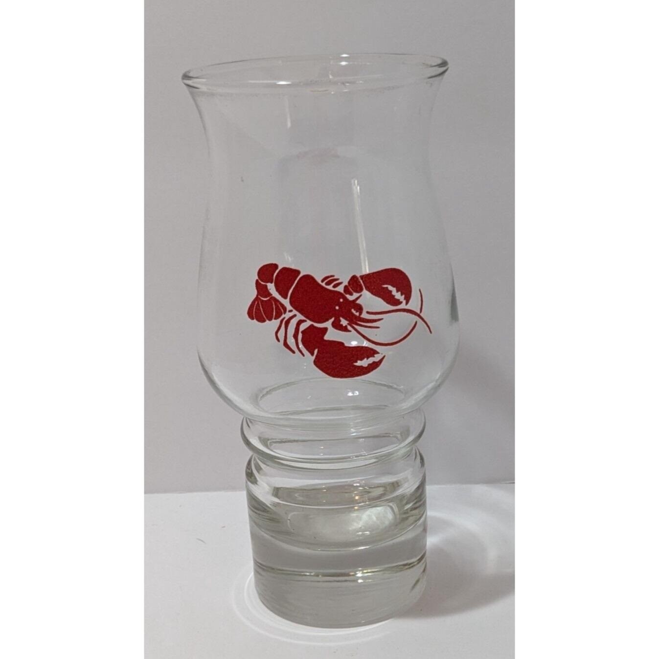Libbey Lobster Glass 1980s Nautical Hurricane Barware