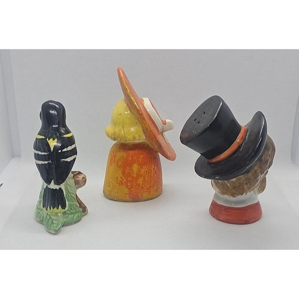Vintage Salt and Pepper Shakers Lot of 3 Rustic Kitchen Shakers