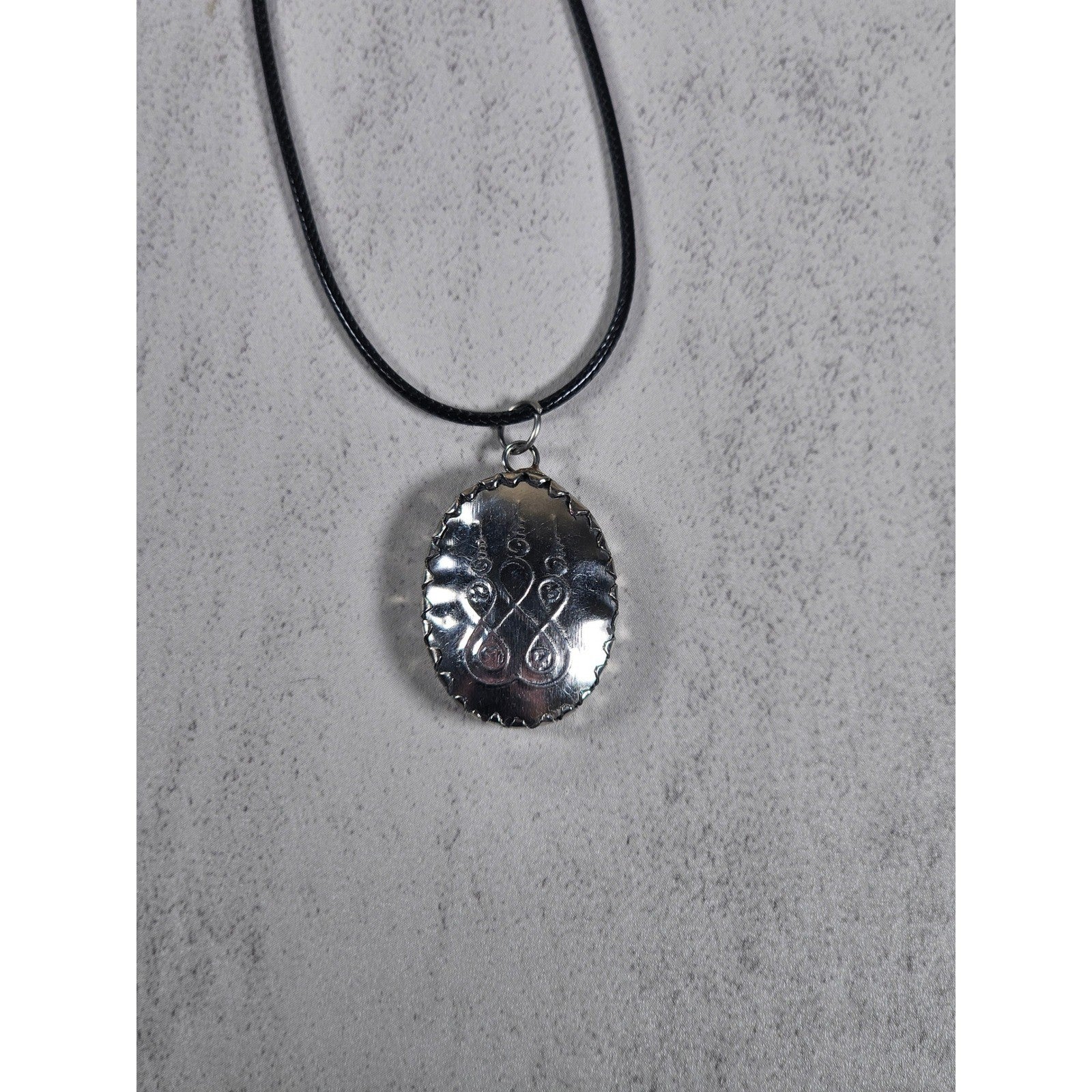 Vintage Buddhist Pendant Necklace Guanyin Lotus Oval Medallion