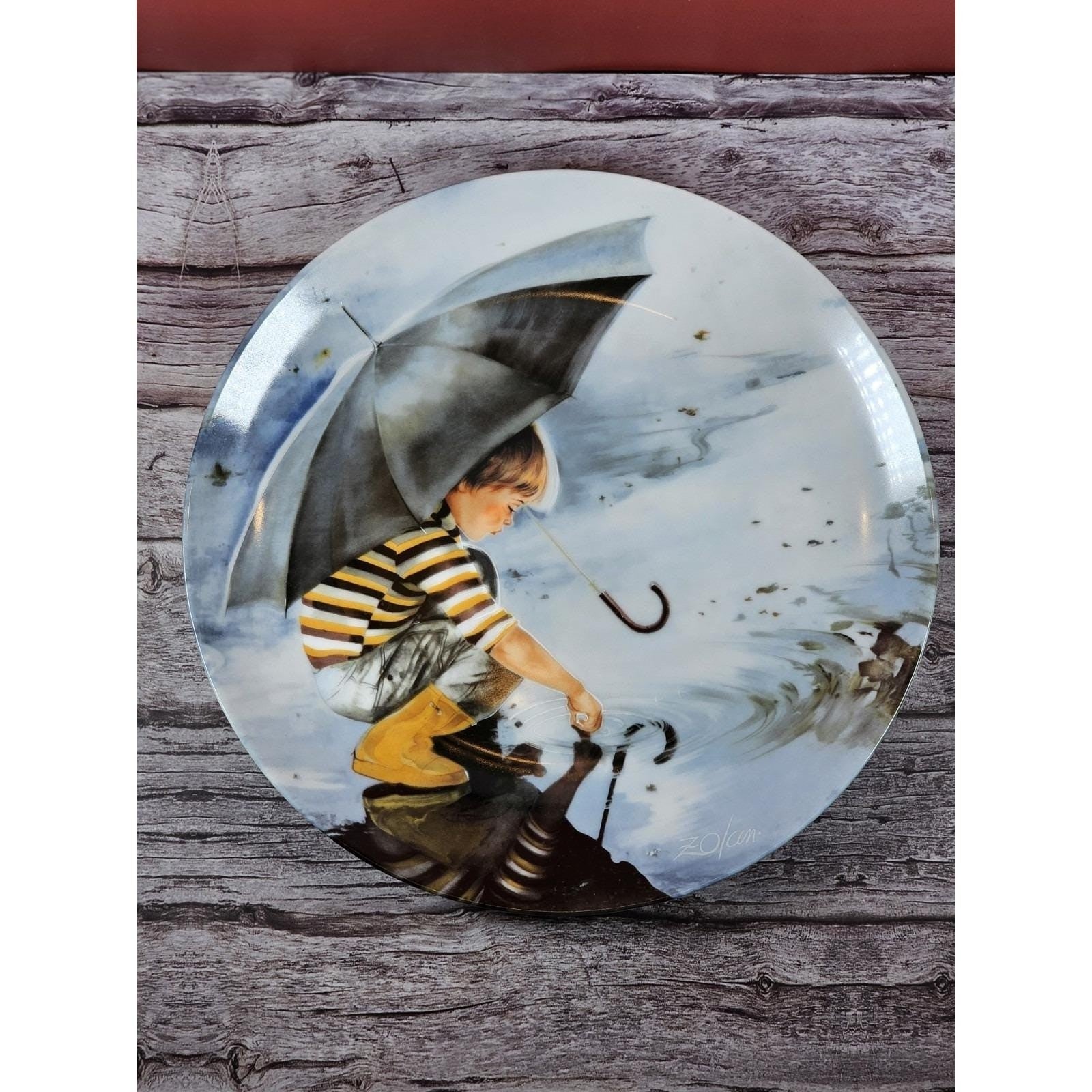 Vintage Donald Zolan Child Umbrella Plate 8.5" Pemberton & Oakes