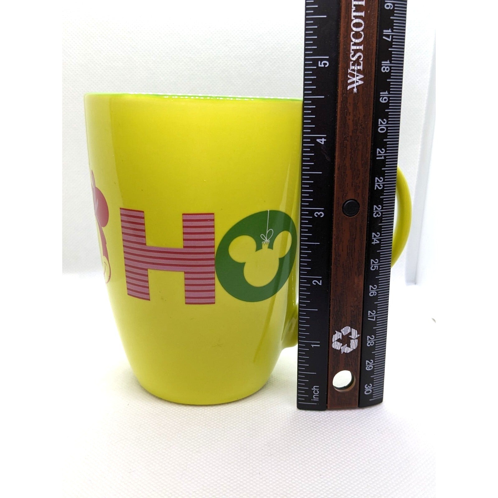 Disney Mickey Mouse Christmas Holiday Coffee Mug HO HO HO 12 oz Festive Cup