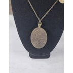 Vintage Libra Zodiac Pendant Necklace Orange Cabochon Charmine