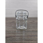 Vintage Atlas E-Z Seal Glass Jar Wire Bail Lid 5x3 Clear Embossed