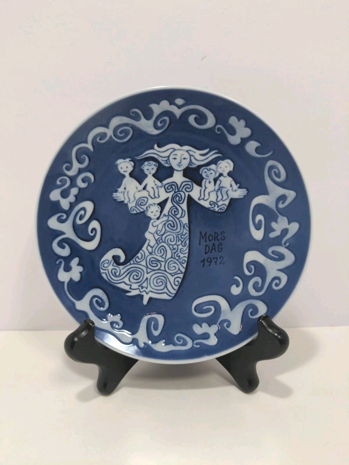 Vintage Royal Copenhagen Mors Dag Mothers Day Collector Plate 1972 Denmark 6" Bl