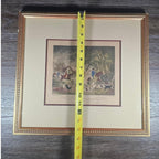 Antique Fox Hunting Print After George Morland Framed Equestrian Art