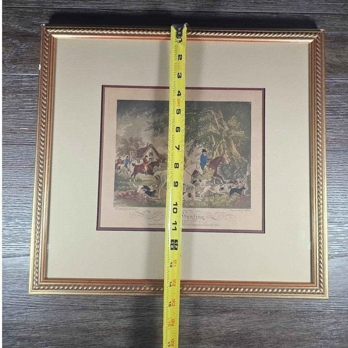 Antique Fox Hunting Print After George Morland Framed Equestrian Art