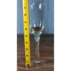 Vintage Twisted Stem Champagne Flutes Set of 2 Clear Glass 9.5 Inch
