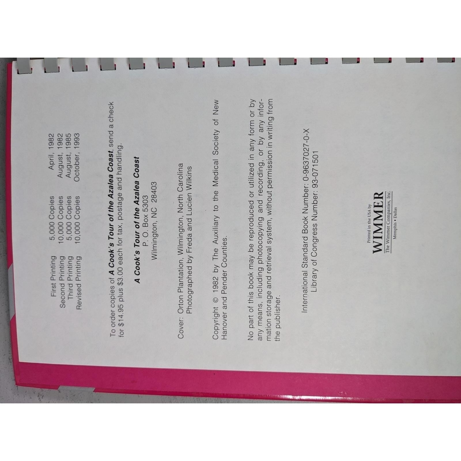 1985 Azalea Coast Cookbook Wilmington NC Spiral Community Book