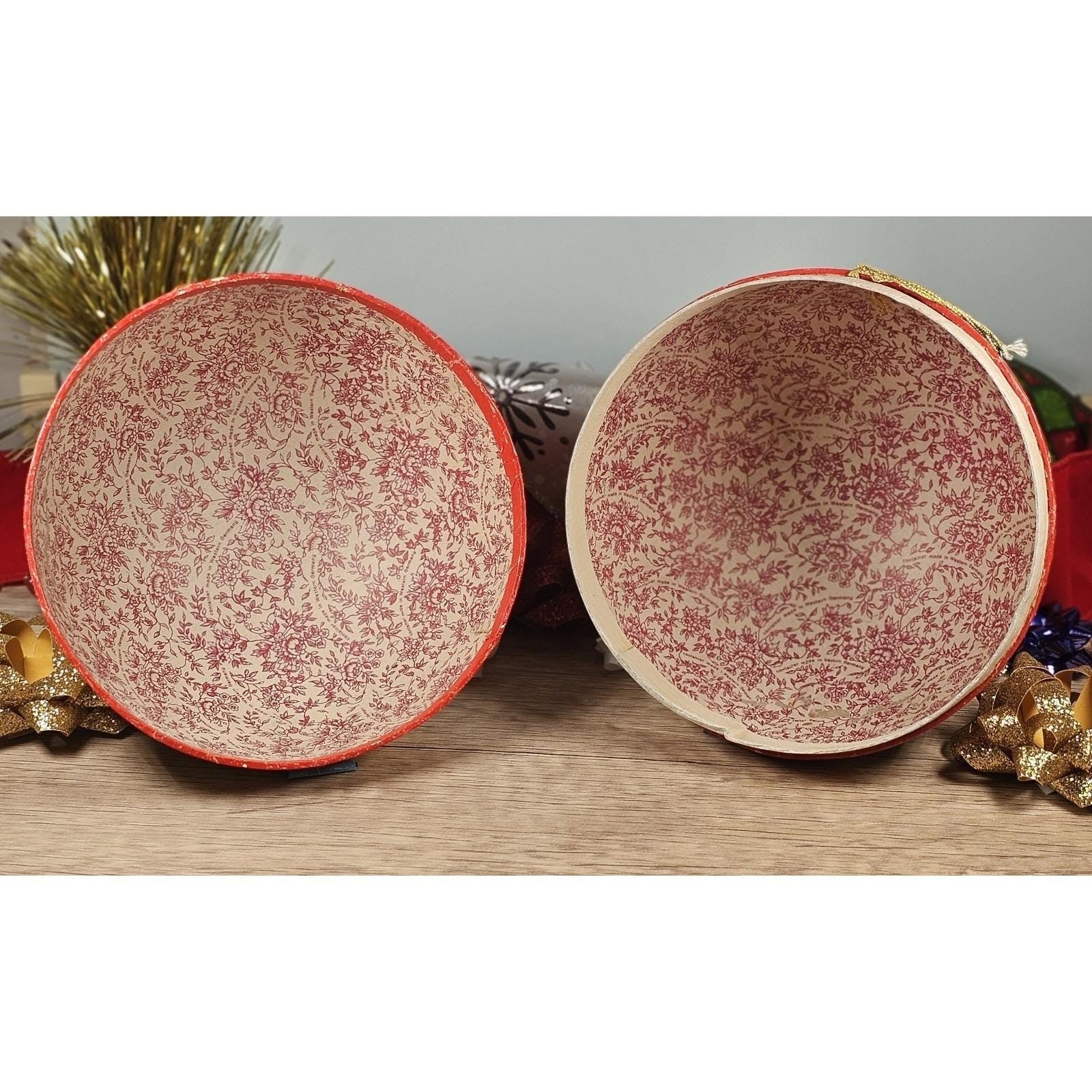 Vintage German Paper Mache Christmas Ball Ornament Candy Container