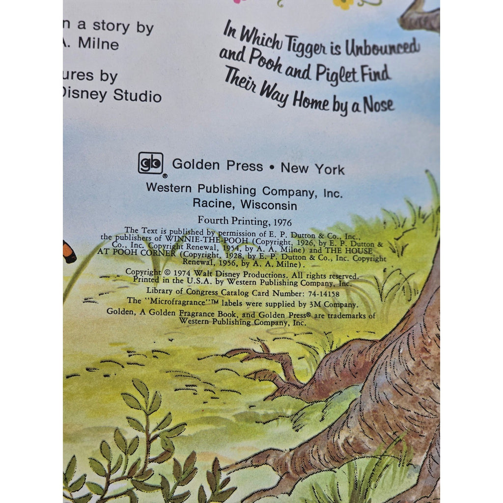 Vintage Winnie the Pooh Scratch Sniff Book 1976 Golden Press