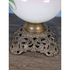 Vintage Hand-Painted Milk Glass Table Lamp | Pink Floral | Project Piece