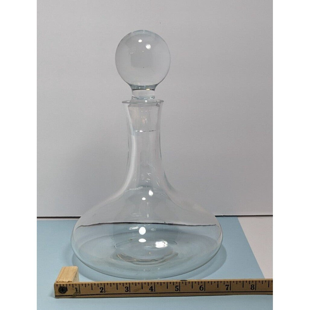 Vintage Lenox Clear Glass Wine Decanter With Stopper 7.5 Inch Barware