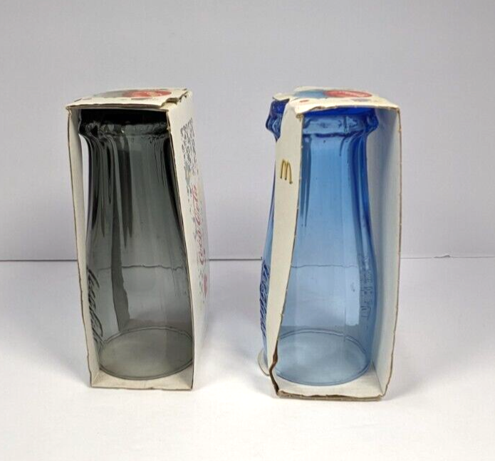 Lot of 2 European 125th Anniversary Coca-Cola And McDolalds Glasses In Box 2010
