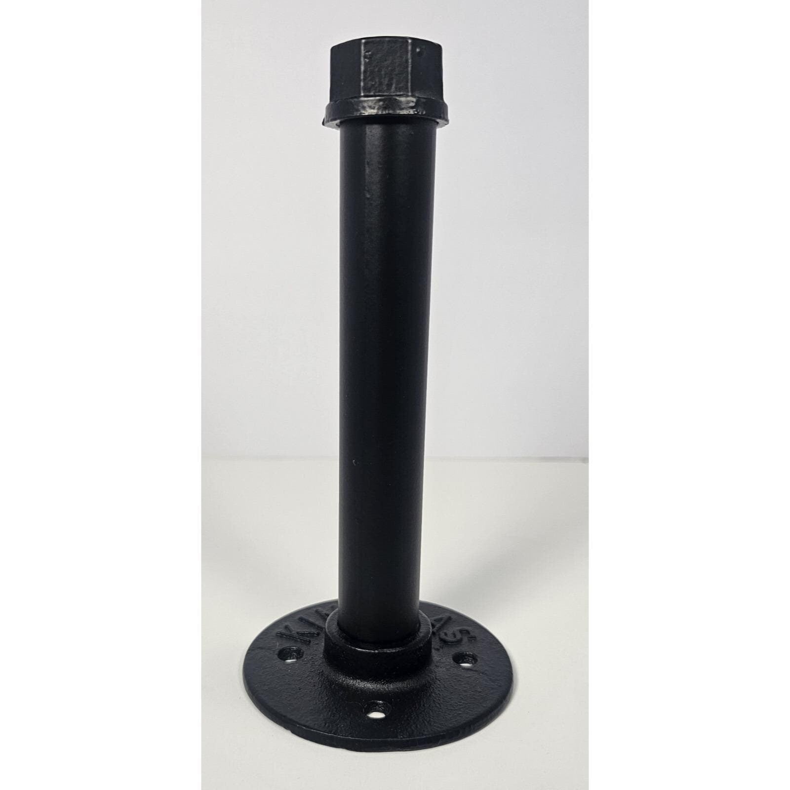 Black Pipe Shelf Bracket 7 Inch Industrial Metal Wall Mount