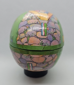 Vintage Paper Mache Egg Rabbit with Wheelbarrow Full of Eggs