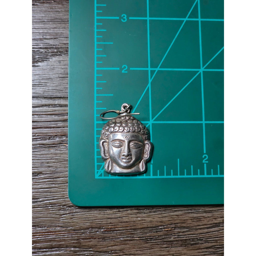 Vintage Sterling Buddha Head Dangle Earrings Spiritual Boho