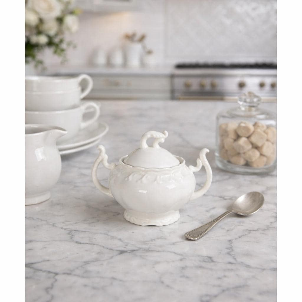 Vintage Peppertree Tabletops Porcelain Sugar Bowl with Lid