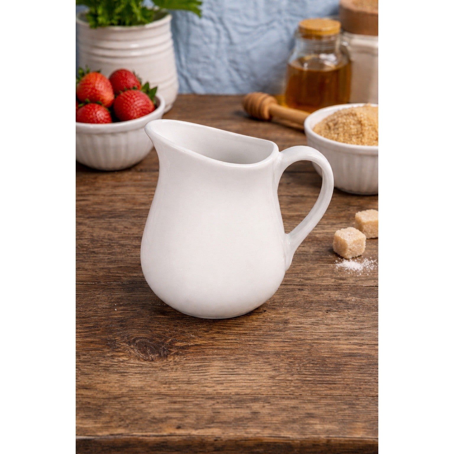 Better Homes & Gardens White Ceramic Creamer Pitcher 5"x3"