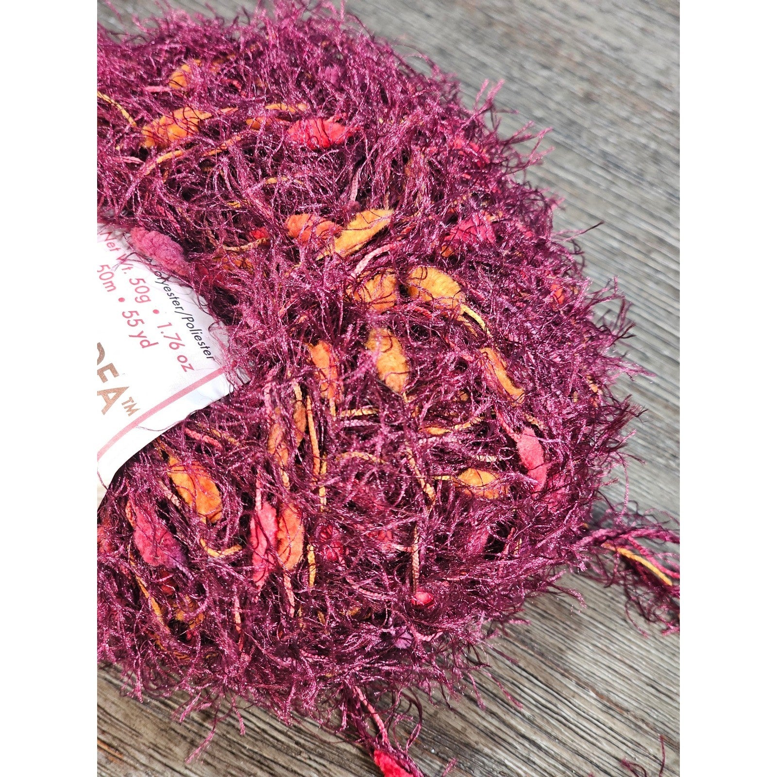 Moda Dea Flip Yarn Claret 9366 Novelty Eyelash Yarn 50g 55 Yards