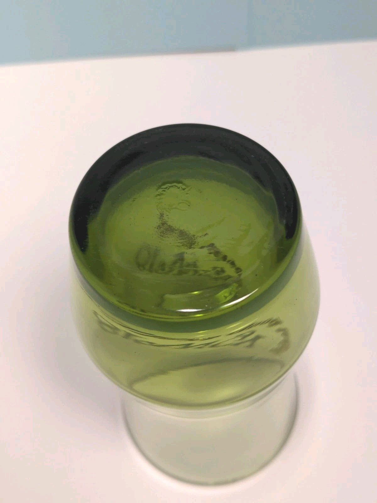 Vintage Libbey Green Tint 81WGY That Good Feeling Drinking Glass 