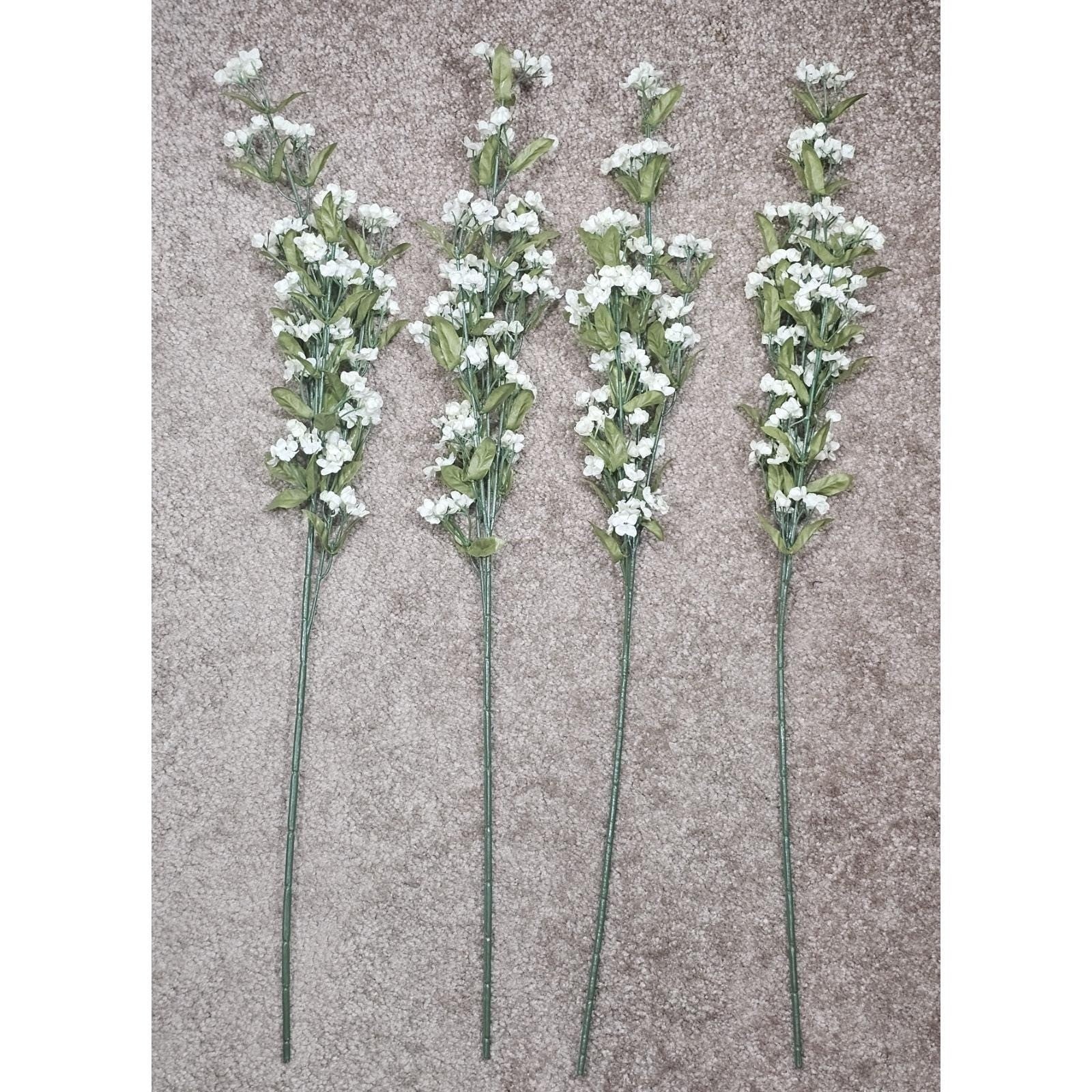 23" Artificial White Gypsophila Stems Baby's Breath Faux Floral Decor