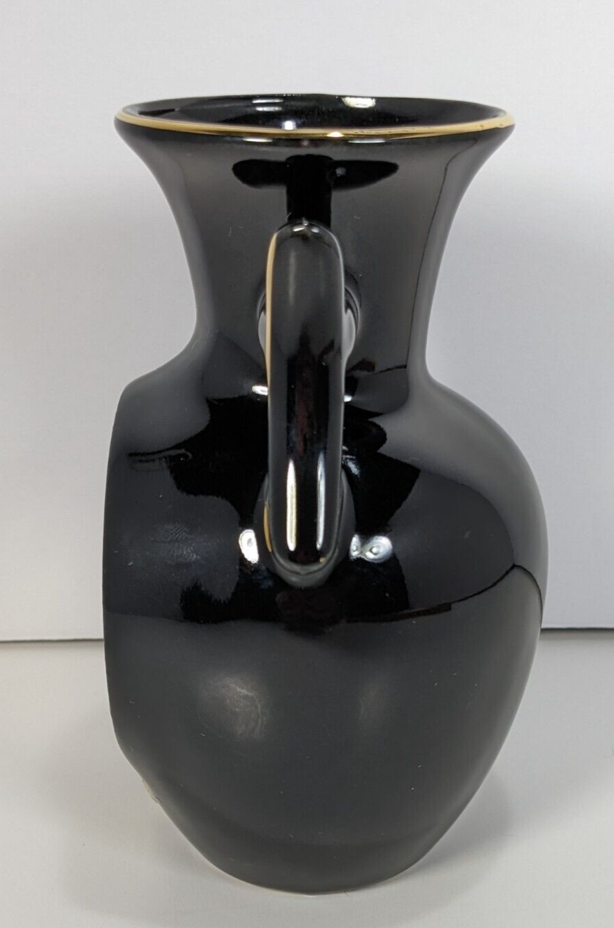 The Art of Chokin Black Vase – 24K Gold Edged – Vintage Japanese Mini Vase