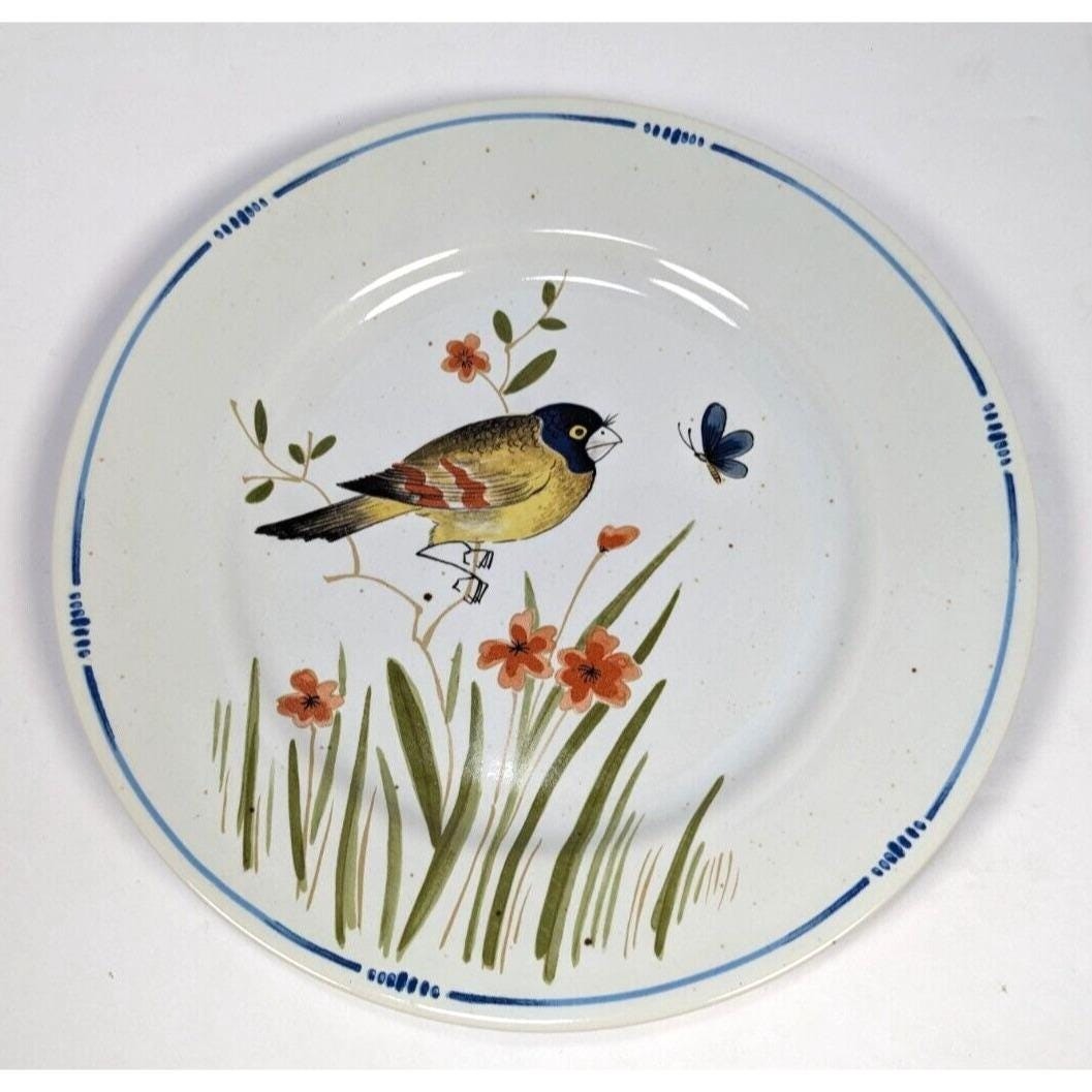 Vintage Fitz and Floyd Oiseau Finch Salad Plate Speckled 7 Inch
