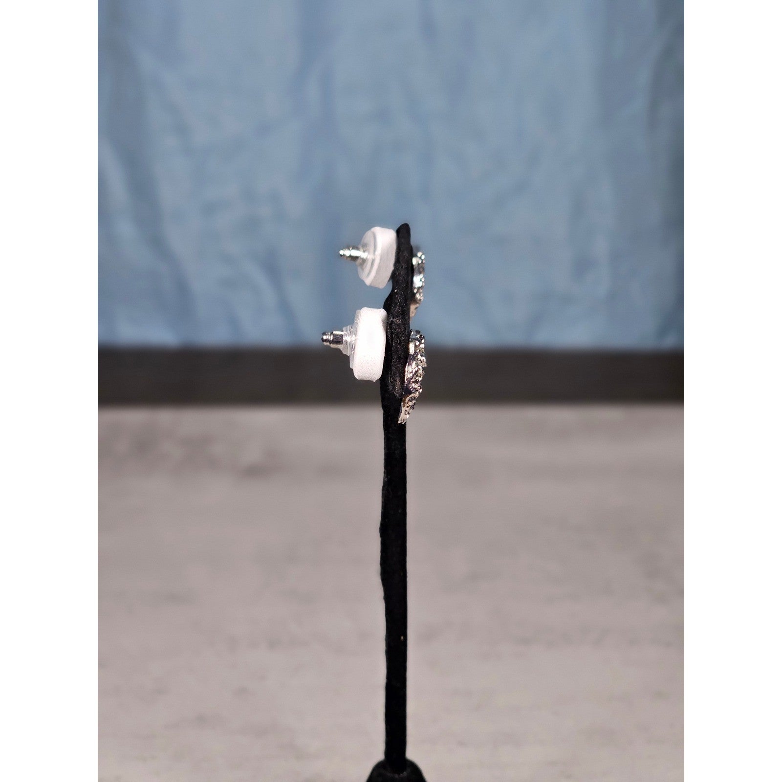 Vintage Silver Tone Textured Stud Earrings | Classic Round Statement Studs