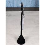 Abstract Black & White Disc Earrings with Red Accents | Pierced Stud Dangles