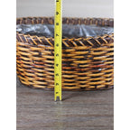 Vintage Woven Basket with Plastic Liner – Rustic Storage or Planter Basket