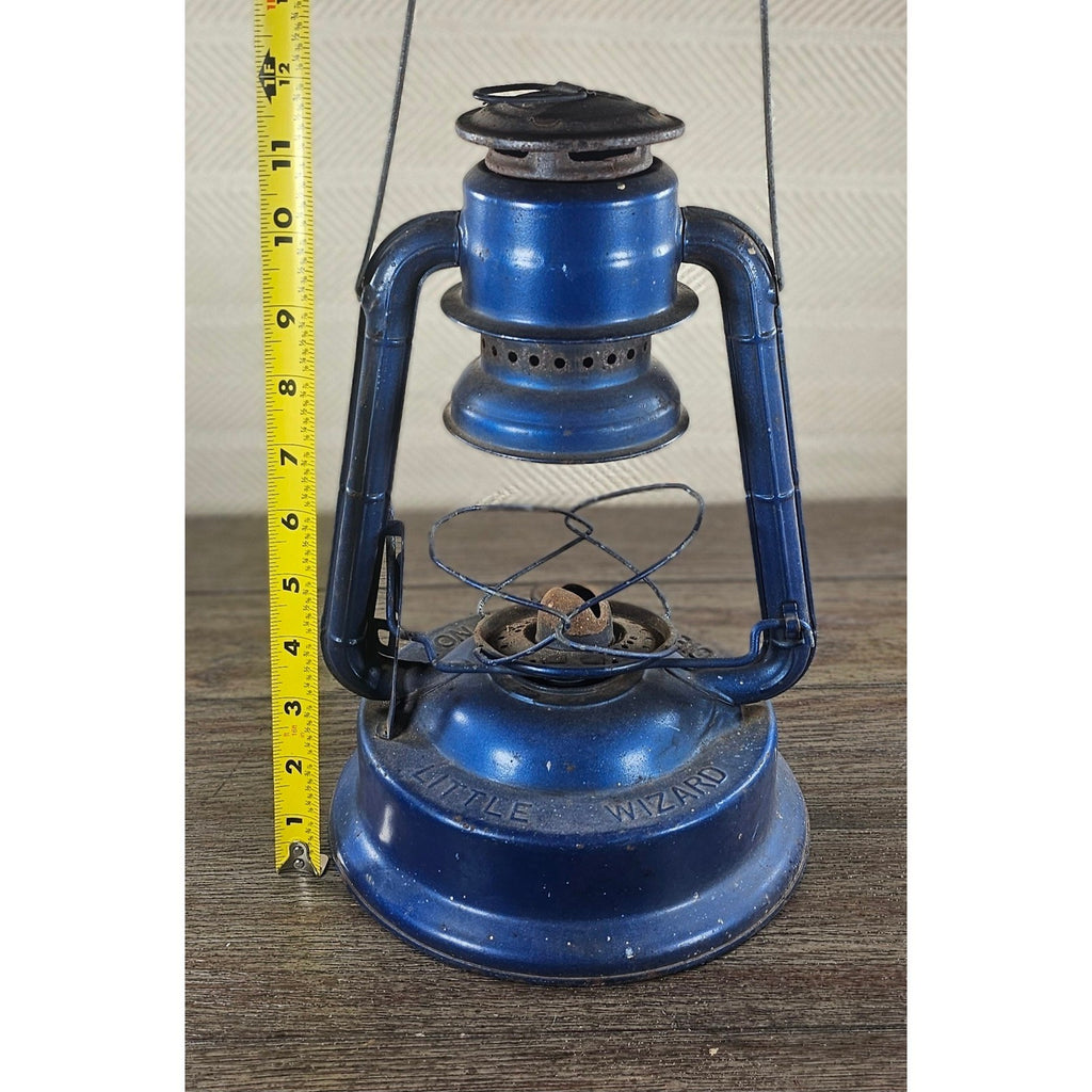 Vintage Dietz No 1 Blizzard Blue Lantern Made in Hong Kong 13.5"