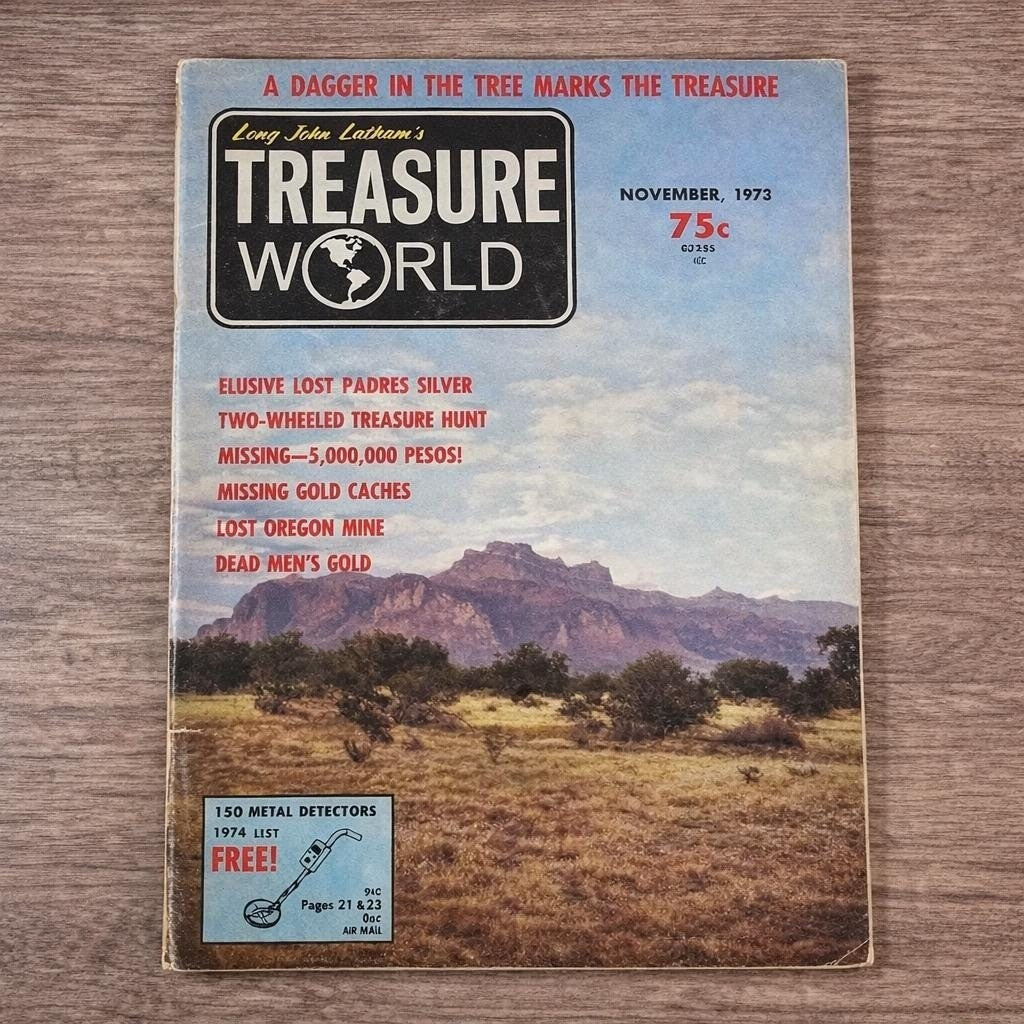 Treasure World Nov 1973 Long John Latham Magazine