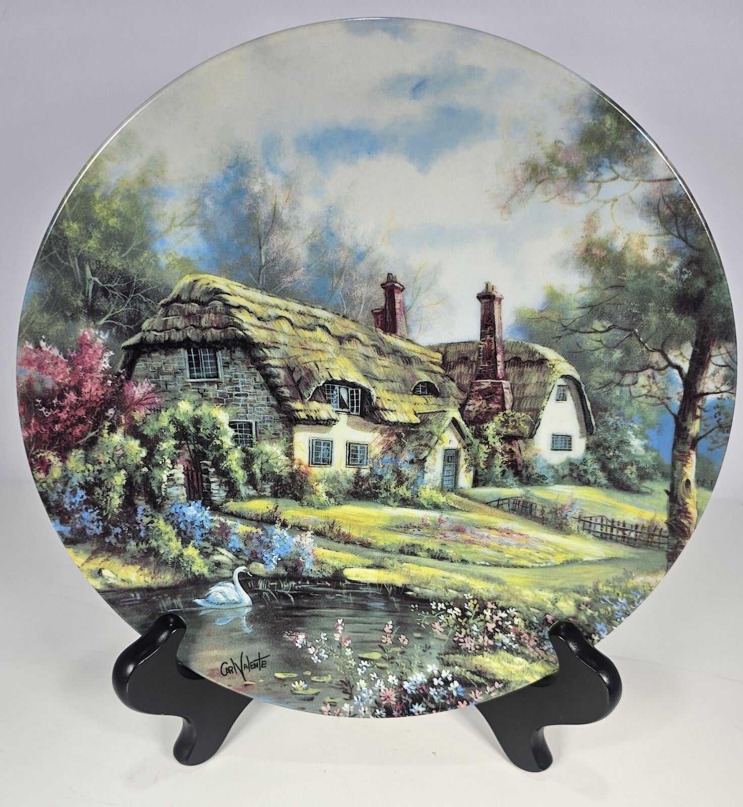 W.S. George “Hampshire Spring Splendor” Plate by Carl Valente Poetic Cottages