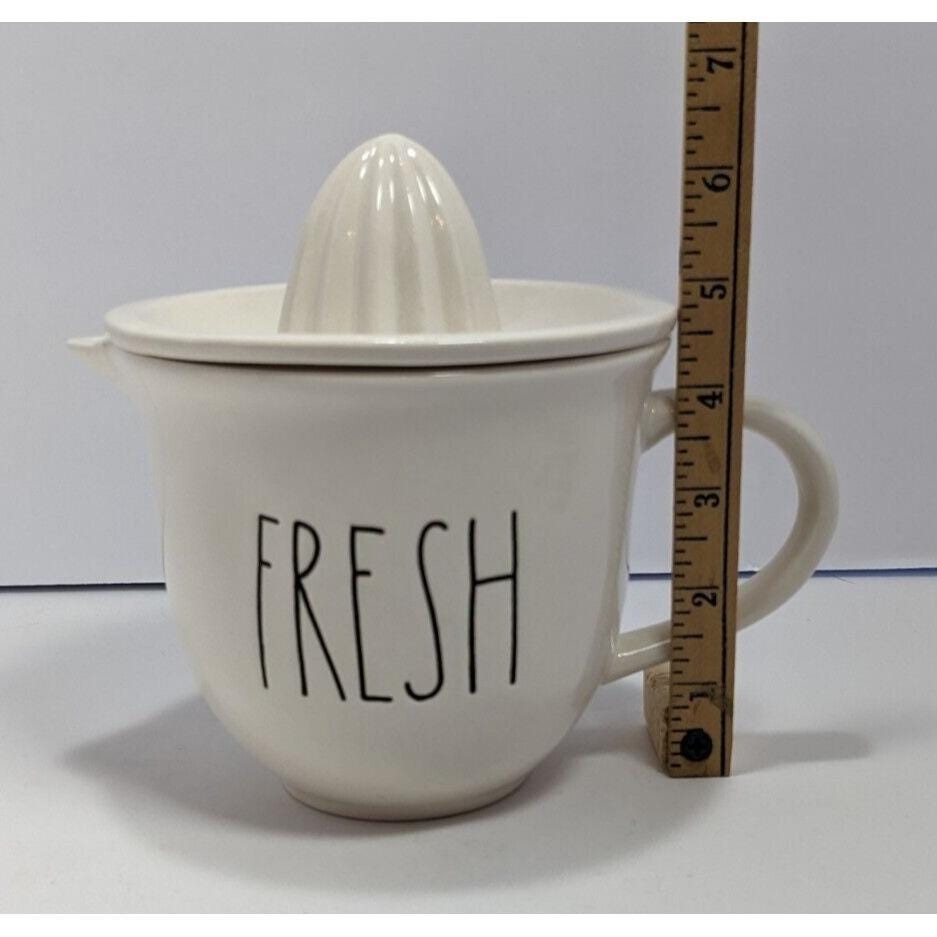 Rae Dunn FRESH Citrus Juicer Pitcher White Ceramic