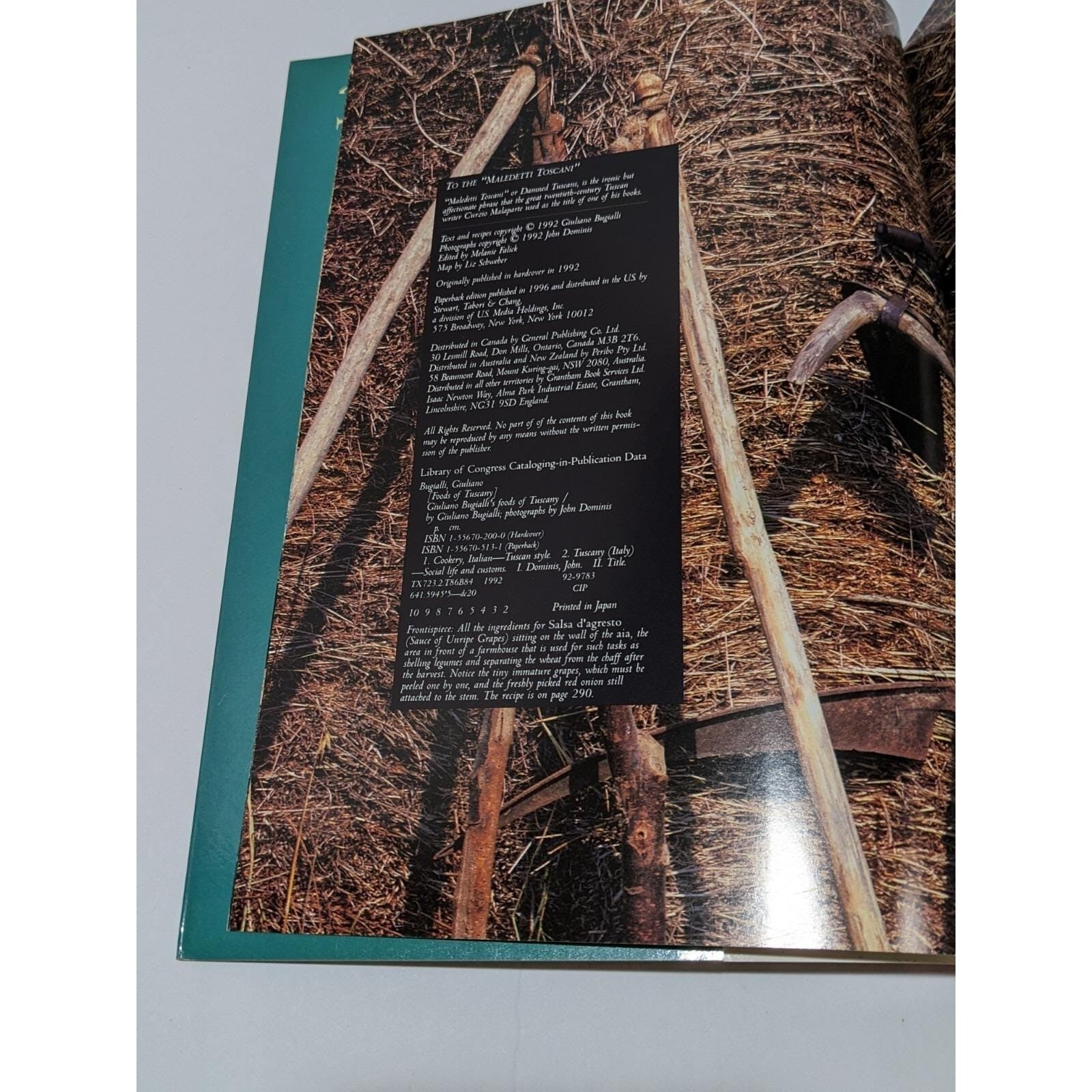 Signed Foods of Tuscany Cookbook Giuliano Bugialli Italian Cookbook