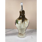 Vintage Rustic Orchard Plum Grape Oil Cruet Hand Painted Stoneware 9"