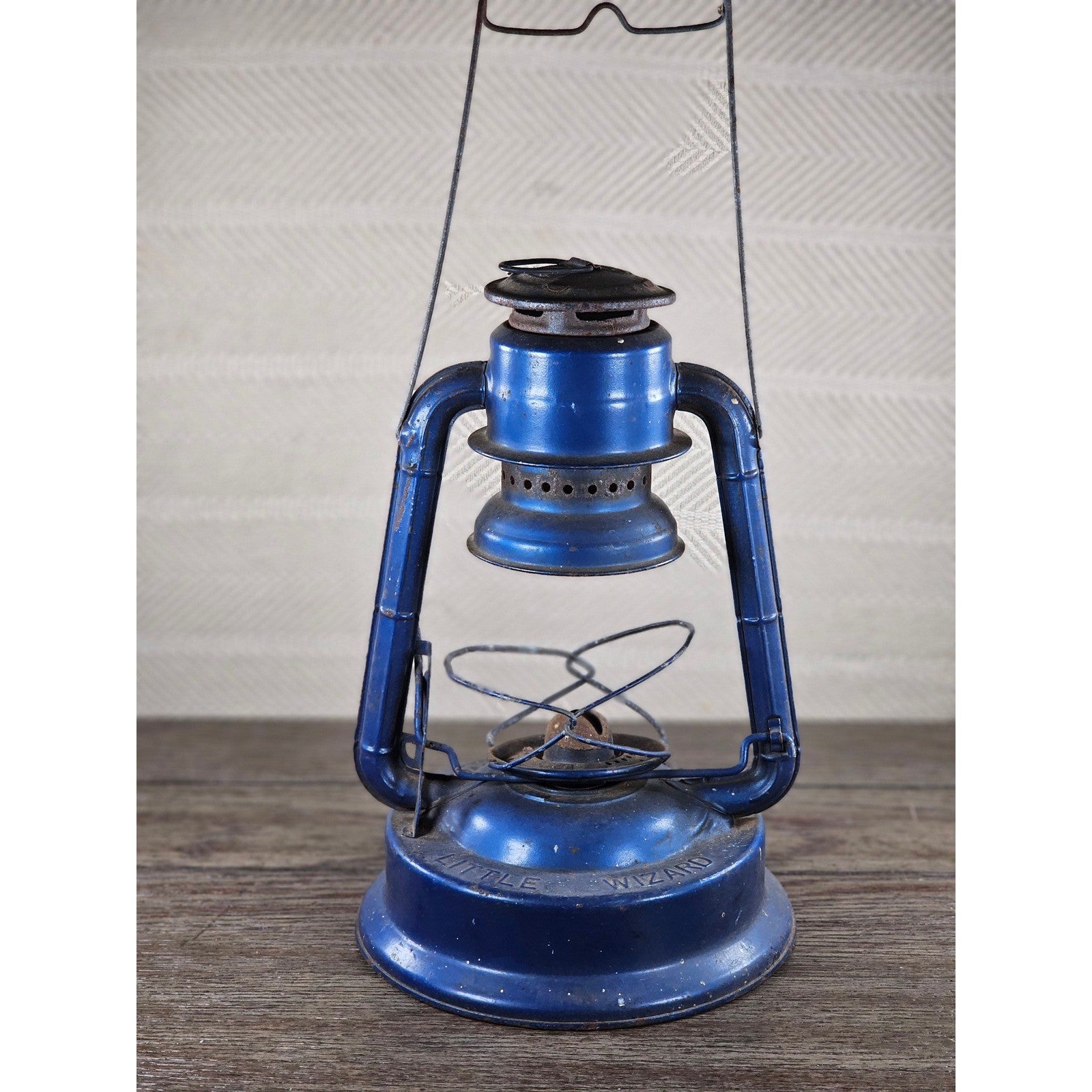 Vintage Dietz No 1 Blizzard Blue Lantern Made in Hong Kong 13.5"