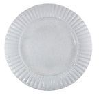 Set Of 6 White Embossed Dinner Plates Thomson Pottery 10.75 Inch Ceramic