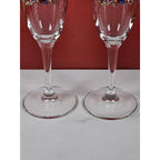 Vintage Nikko Happy Holidays Champagne Flutes Set of 2 Made in Japan
