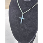 Vintage Silver Tone Cross Necklace with Chain Christian Jewelry