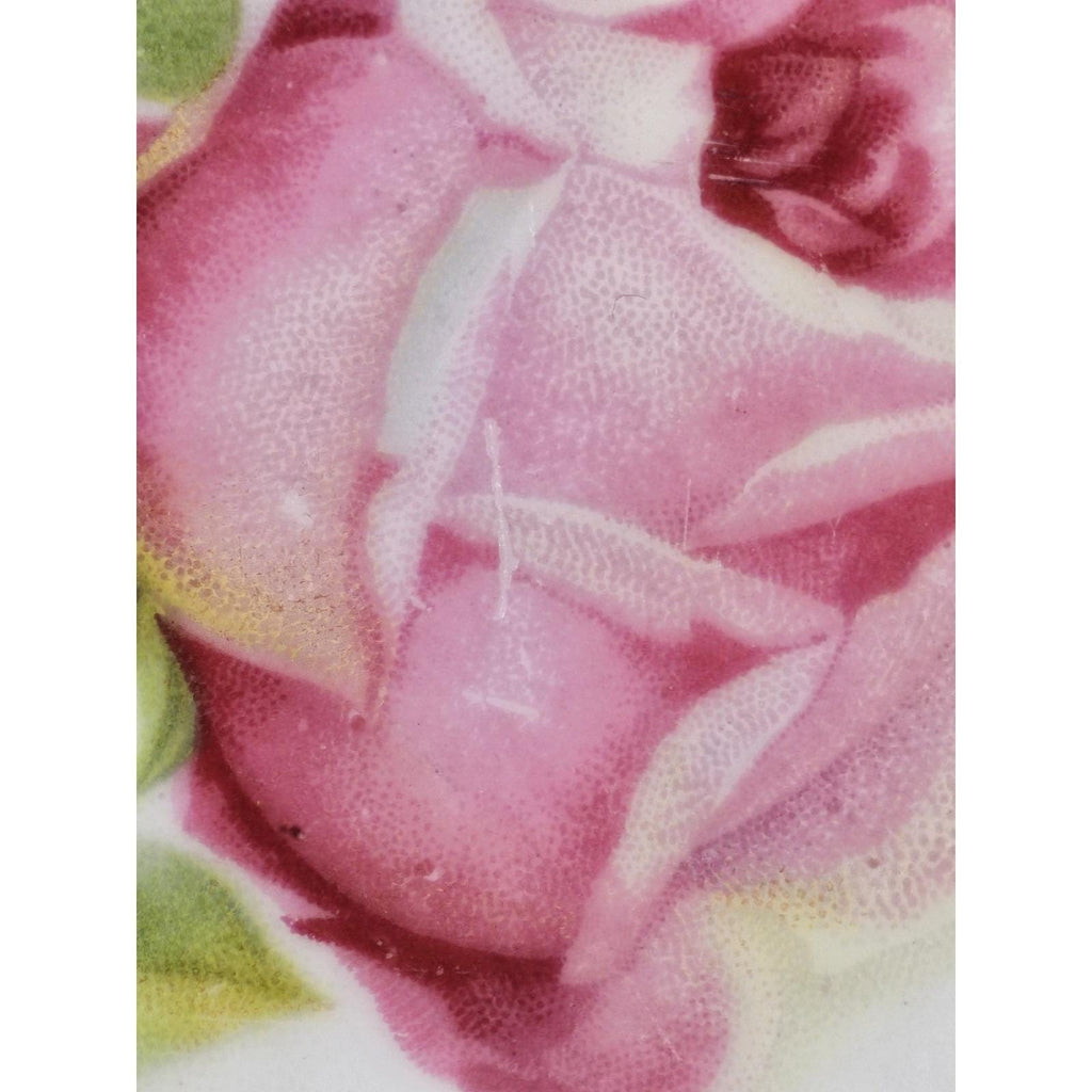 Leuchtenburg Germany Lusterware Tray Pink Roses Gold Trim 9.5"