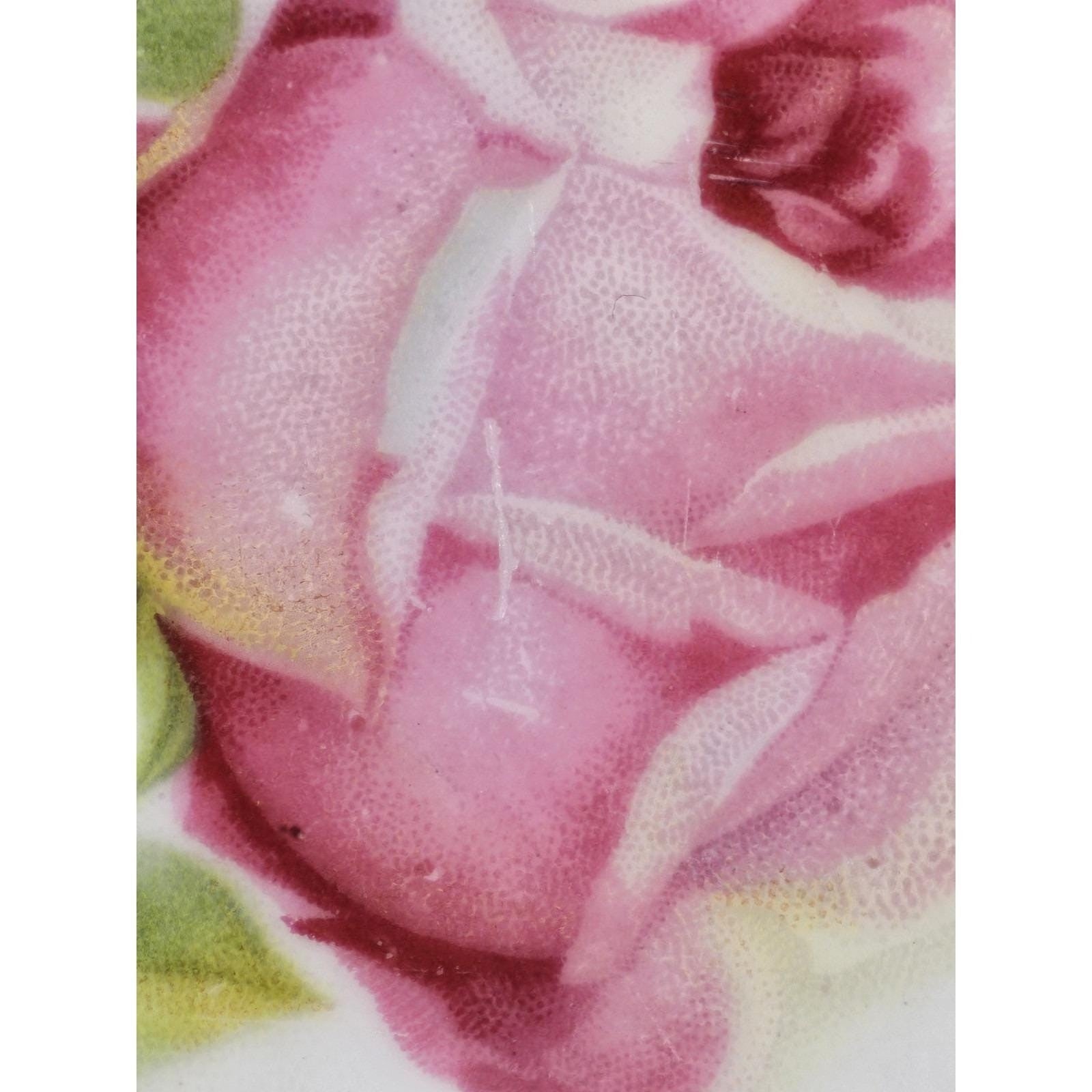Leuchtenburg Germany Lusterware Tray Pink Roses Gold Trim 9.5"