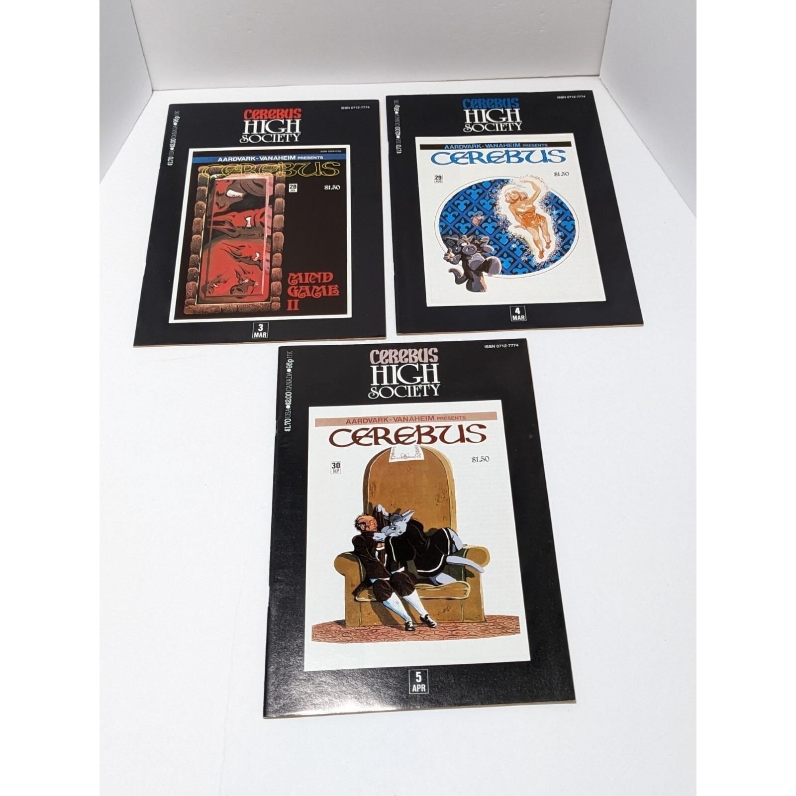 Cerebus High Society Comics Lot #28 #29 #30 Aardvark Vanaheim