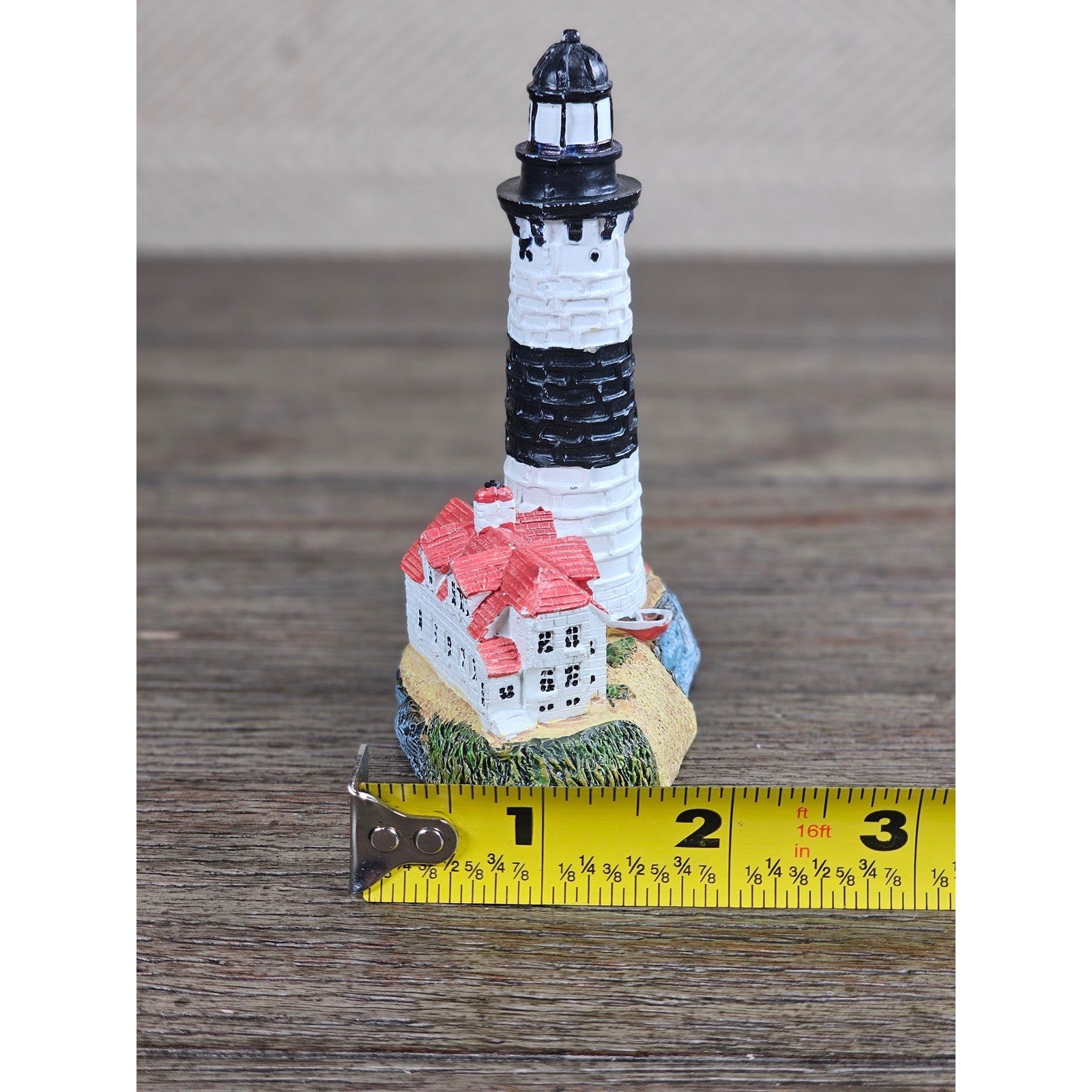Miniature Lighthouse & Keeper's House Figurine Coastal Nautical Decor